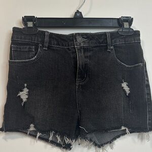 RSQ Black Distressed Denim Shorts